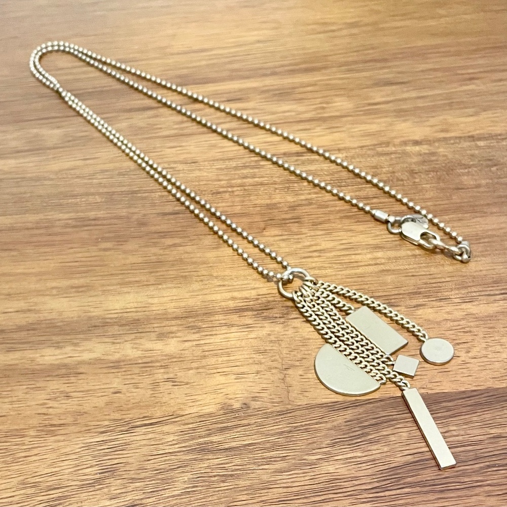 Madewell Gold Ball Chain Necklace with Geometric Pendants